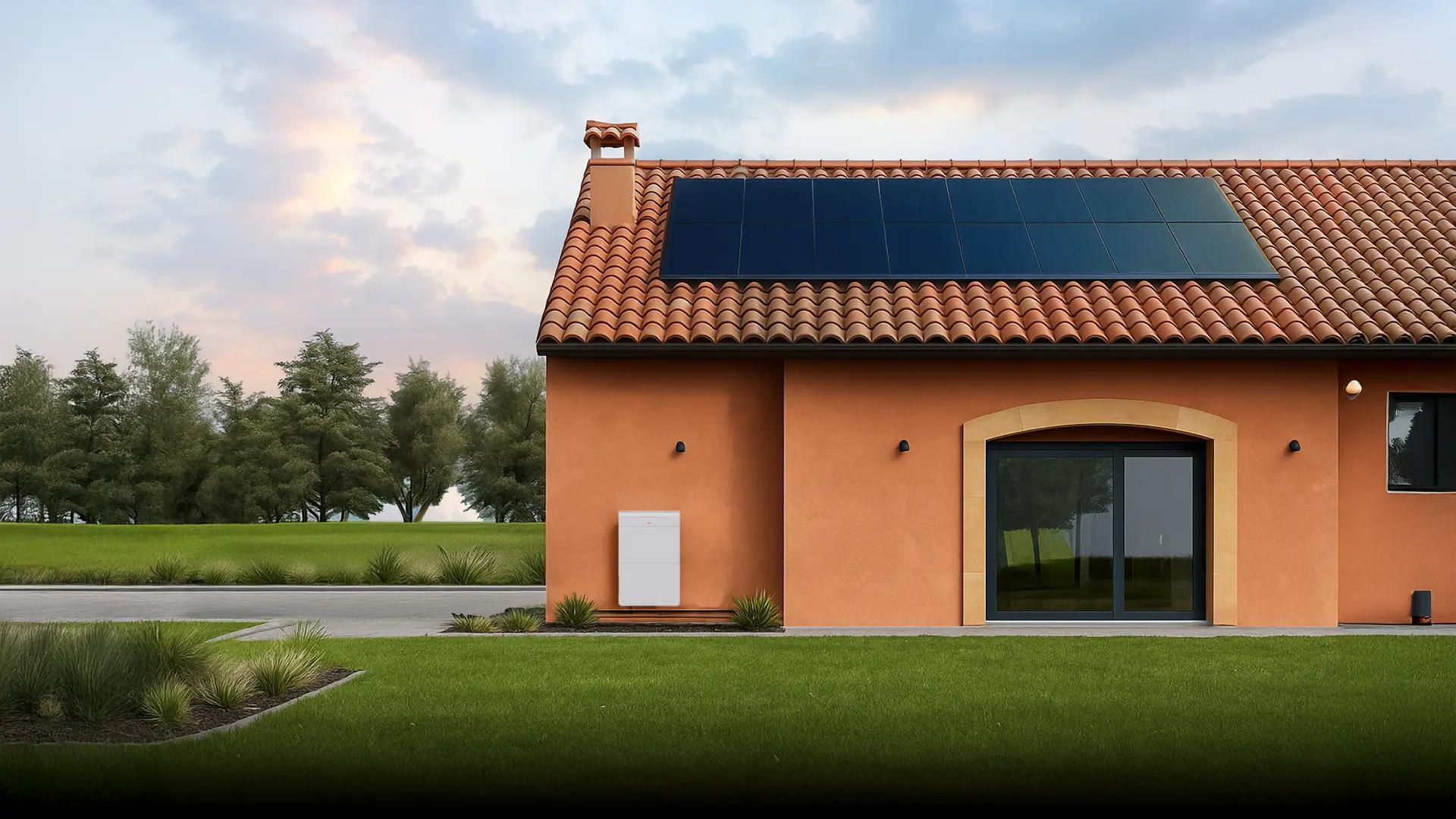 casa con energía fotovoltaica y almacenamiento