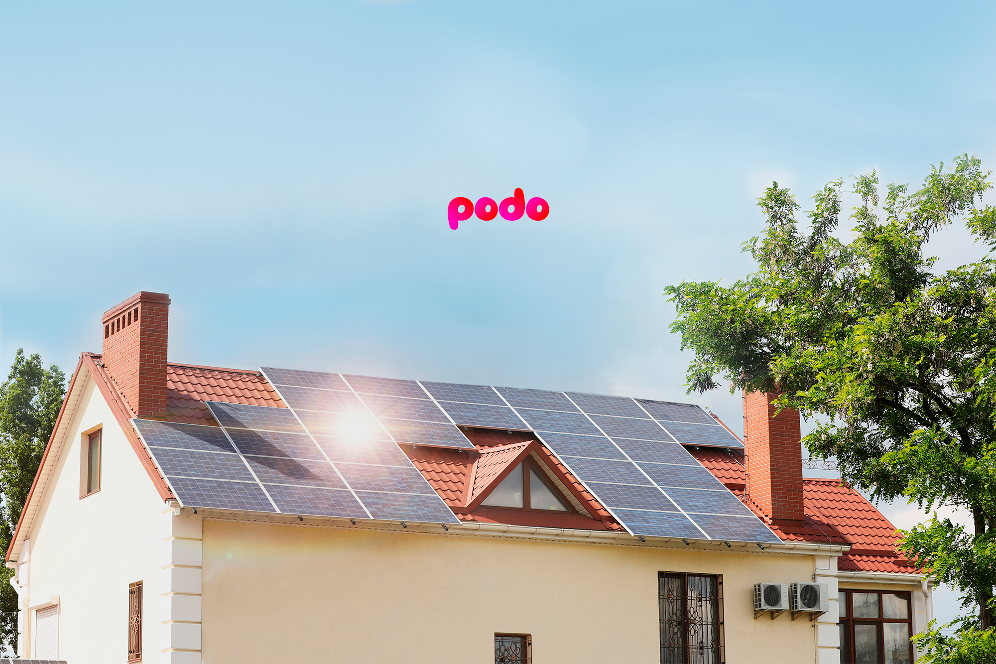 solar panels on roof